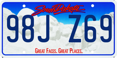 SD license plate 98JZ69
