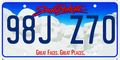 SD license plate 98JZ70