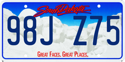 SD license plate 98JZ75