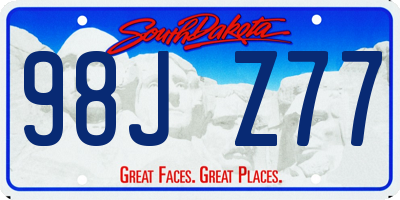 SD license plate 98JZ77