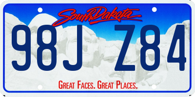 SD license plate 98JZ84
