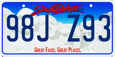 SD license plate 98JZ93