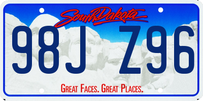 SD license plate 98JZ96
