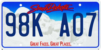 SD license plate 98KA07