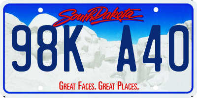 SD license plate 98KA40