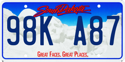 SD license plate 98KA87