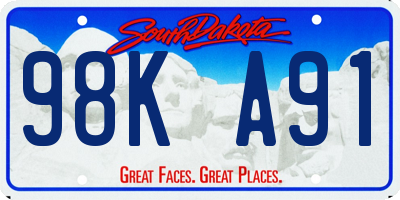 SD license plate 98KA91