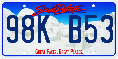 SD license plate 98KB53