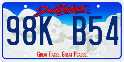 SD license plate 98KB54