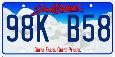 SD license plate 98KB58
