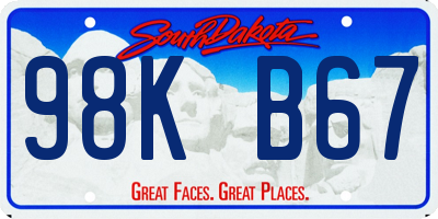 SD license plate 98KB67