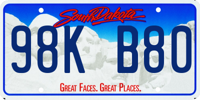 SD license plate 98KB80