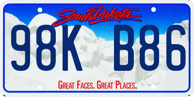 SD license plate 98KB86