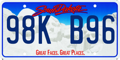SD license plate 98KB96