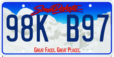 SD license plate 98KB97