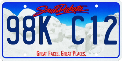 SD license plate 98KC12