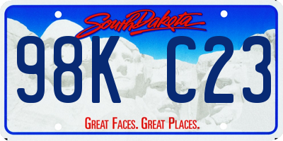 SD license plate 98KC23