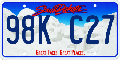 SD license plate 98KC27