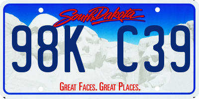 SD license plate 98KC39