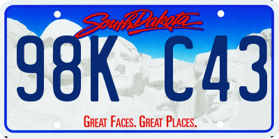 SD license plate 98KC43