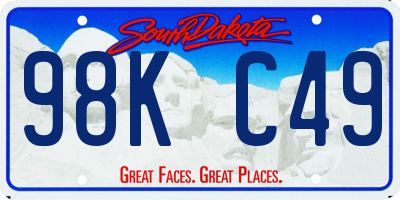 SD license plate 98KC49