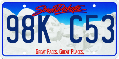 SD license plate 98KC53