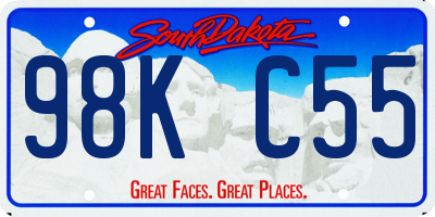 SD license plate 98KC55