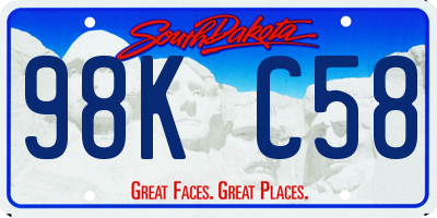 SD license plate 98KC58