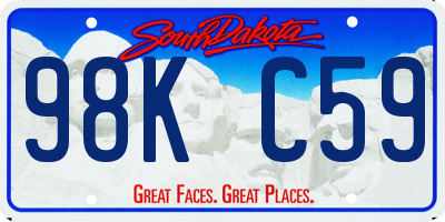 SD license plate 98KC59