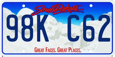 SD license plate 98KC62