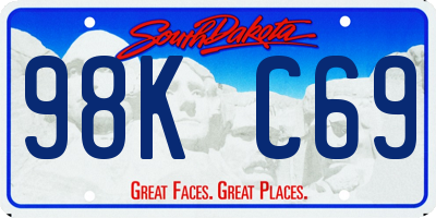 SD license plate 98KC69