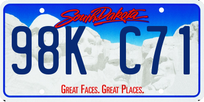 SD license plate 98KC71