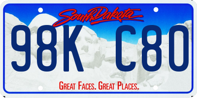 SD license plate 98KC80