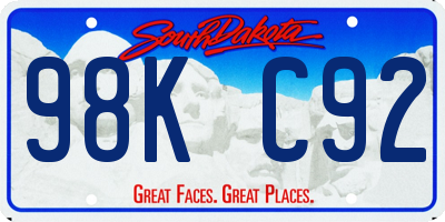 SD license plate 98KC92