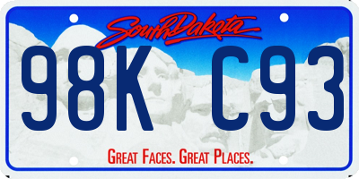 SD license plate 98KC93