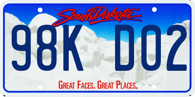 SD license plate 98KD02