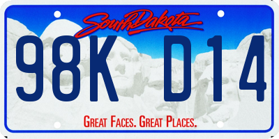 SD license plate 98KD14