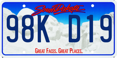 SD license plate 98KD19
