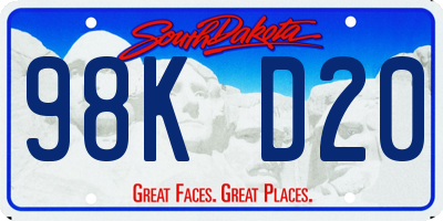 SD license plate 98KD20