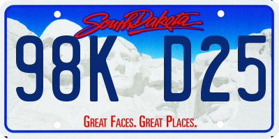 SD license plate 98KD25