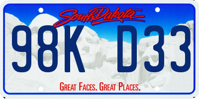 SD license plate 98KD33