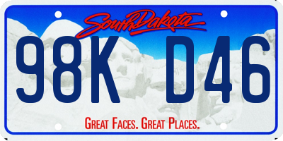 SD license plate 98KD46