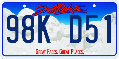 SD license plate 98KD51