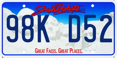 SD license plate 98KD52