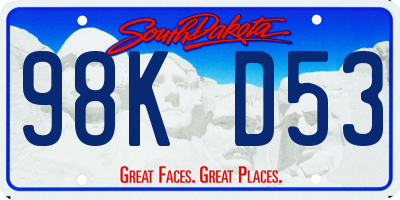 SD license plate 98KD53