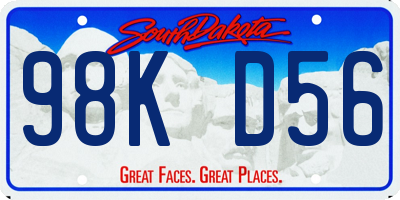 SD license plate 98KD56