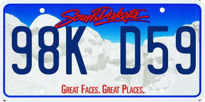 SD license plate 98KD59