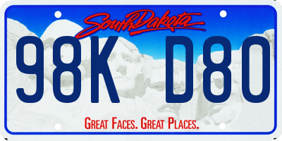 SD license plate 98KD80
