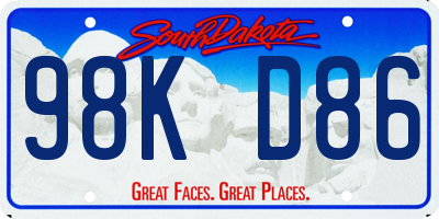 SD license plate 98KD86