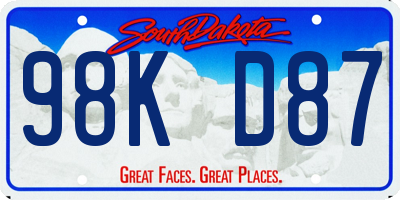 SD license plate 98KD87